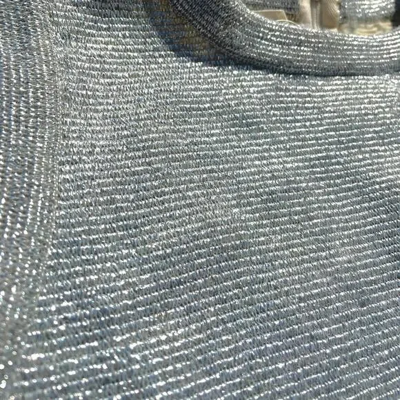 Vintage 60s 70s Goldworm Silver Metallic Knit Sleeveless Tank Top Size 8 - Picture 2 of 4